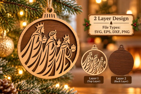 Three Wise Men Christmas Laser Cut SVG laser cut file
