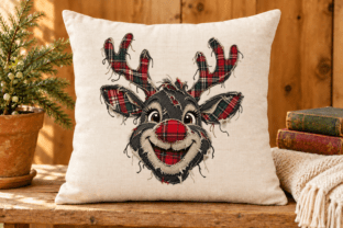 Torn Tartan Reindeer Face Graphic by Nazif Can Avcı · Creative Fabrica