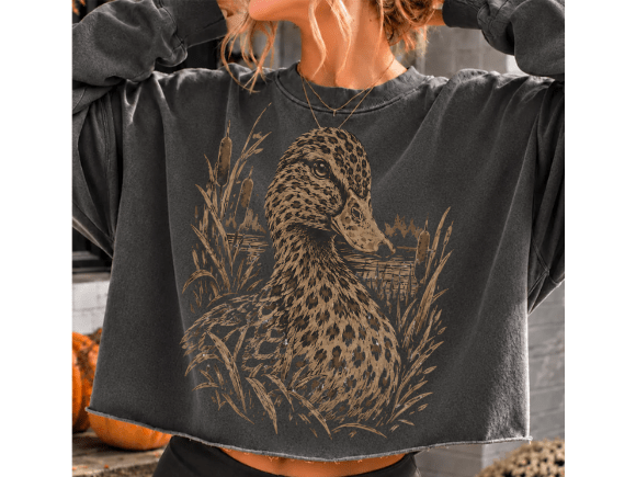 Vintage Mallard Duck Sticker Hunting PNG
