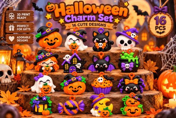 Kawaii Halloween Chibi Witch Girl 3D STL – Cute Witch Figurine for 3D Printing - Image 11