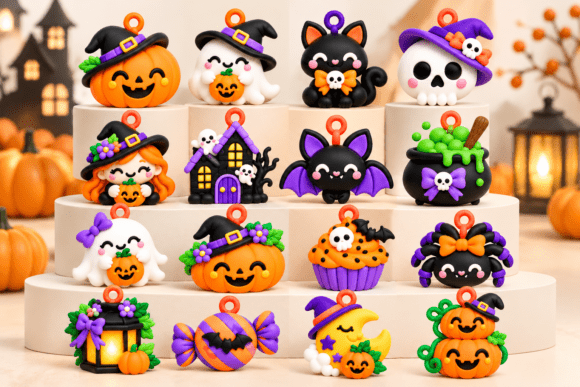 Halloween Charm Bundle STL - 16 Cute 3D Printable Charms - Image 3