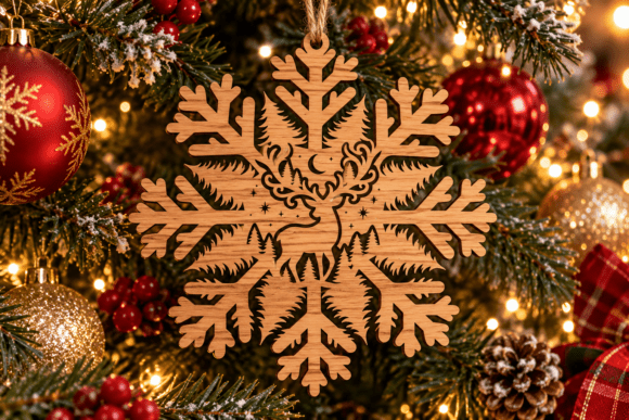 Christmas Deer Head Laser Cut SVG Laserschneiden Von Nutty Creations