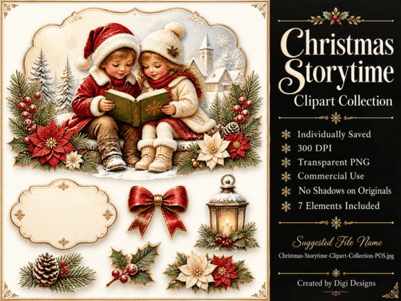 Vintage Christmas Santa Clipart Collecti Graphic by Digi Designs by ...