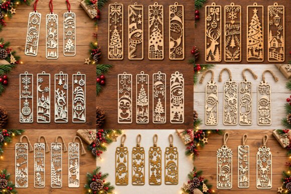 Laser Cut Christmas Bookmark SVG Bundle laser cut file