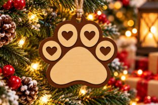 Paw Print Name Ornament SVG File · Creative Fabrica
