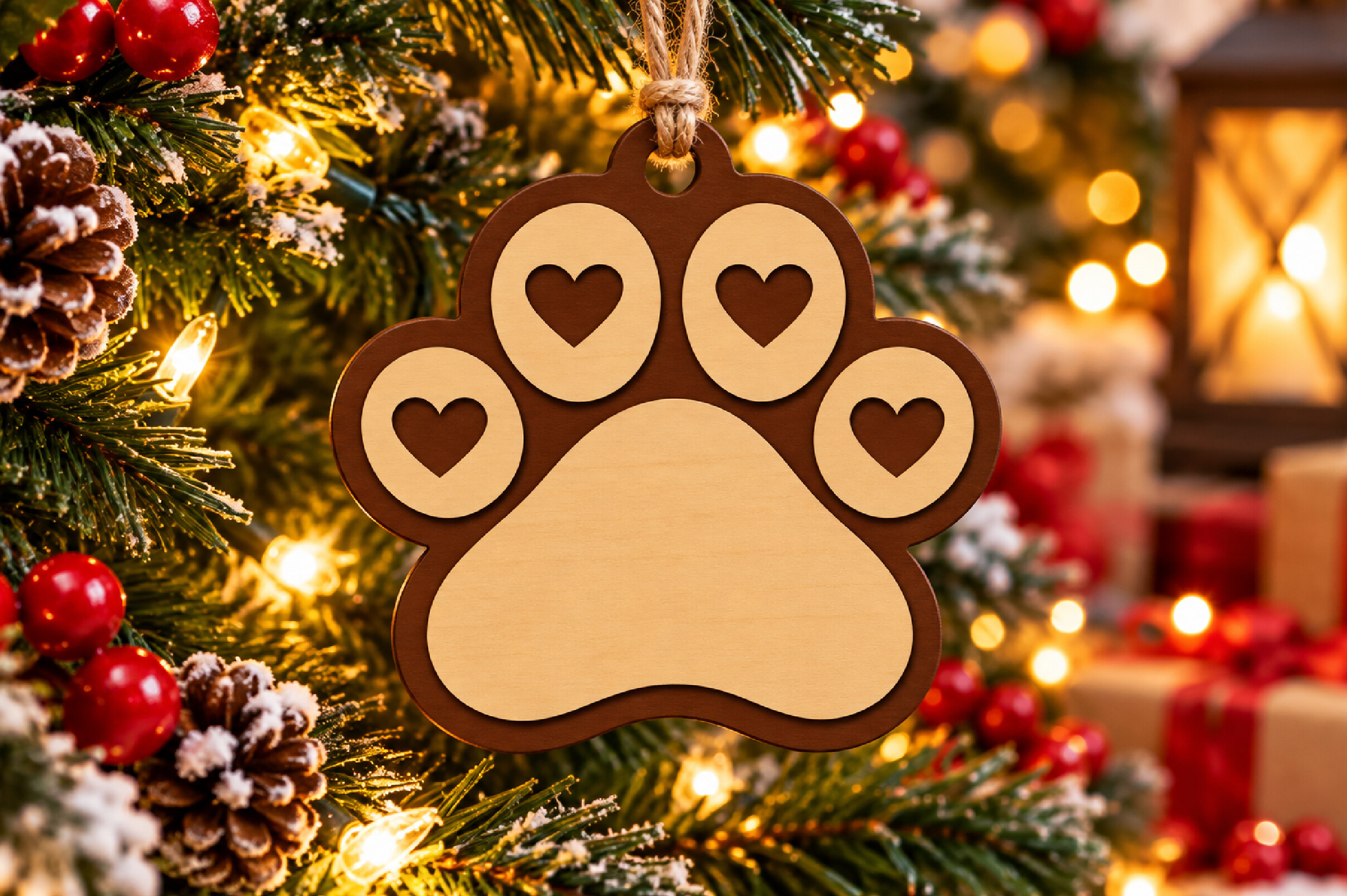 Paw Print Name Ornament SVG File · Creative Fabrica