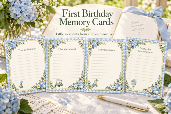 Printable 1st Birthday Golf Memory Cards Graphic Print Templates By Luv Bijou