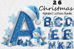 Christmas Blue Alphabet Letters Bundle Gráfico por TshirtMaster ...