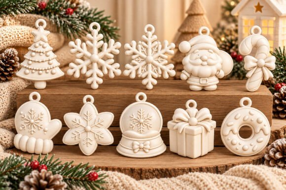 Christmas Keychain 3D Print STL Bundle 10 Festive Holiday Designs Chrismas keychain collection - Image 2