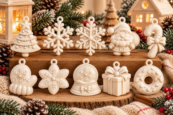Christmas Keychain 3D Print STL Bundle 10 Festive Holiday Designs Chrismas keychain collection - Image 3