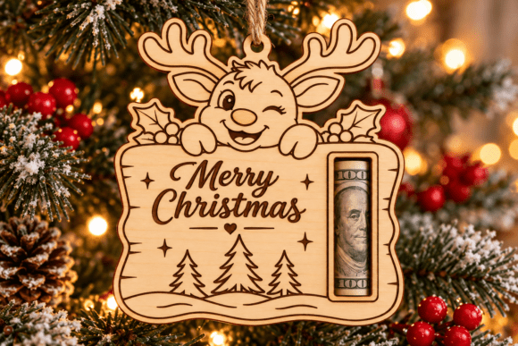 Christmas Money Holder Laser Cut File (Design 1) laser cut file