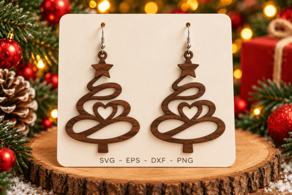 Christmas Tree Earrings Laser Cut SVG · Creative Fabrica