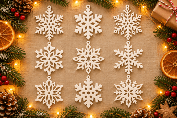 Elegant Snowflake Christmas Ornament Stl 3d Printing