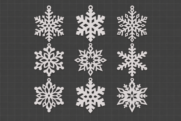 Elegant Snowflake Christmas Ornament STL – 9 Printable 3D Designs - Image 2