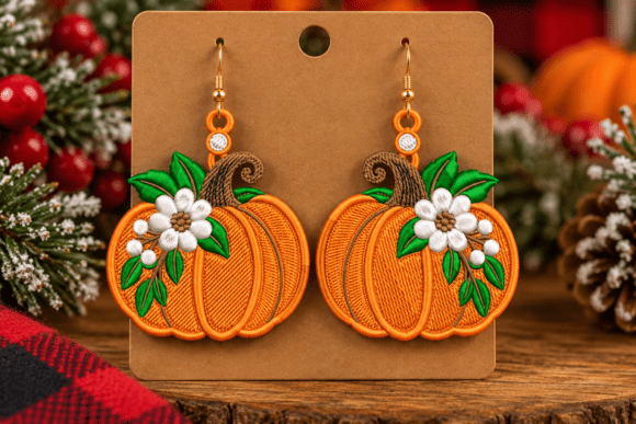 Floral Pumpkin Earrings