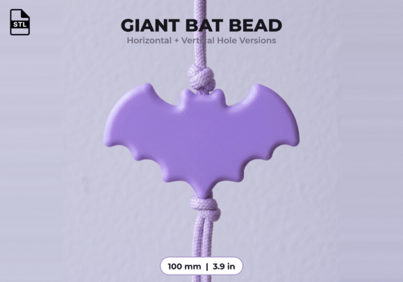 Giant Bat Bead STL - Halloween Garland & Bracelet 3D Print - Image 1