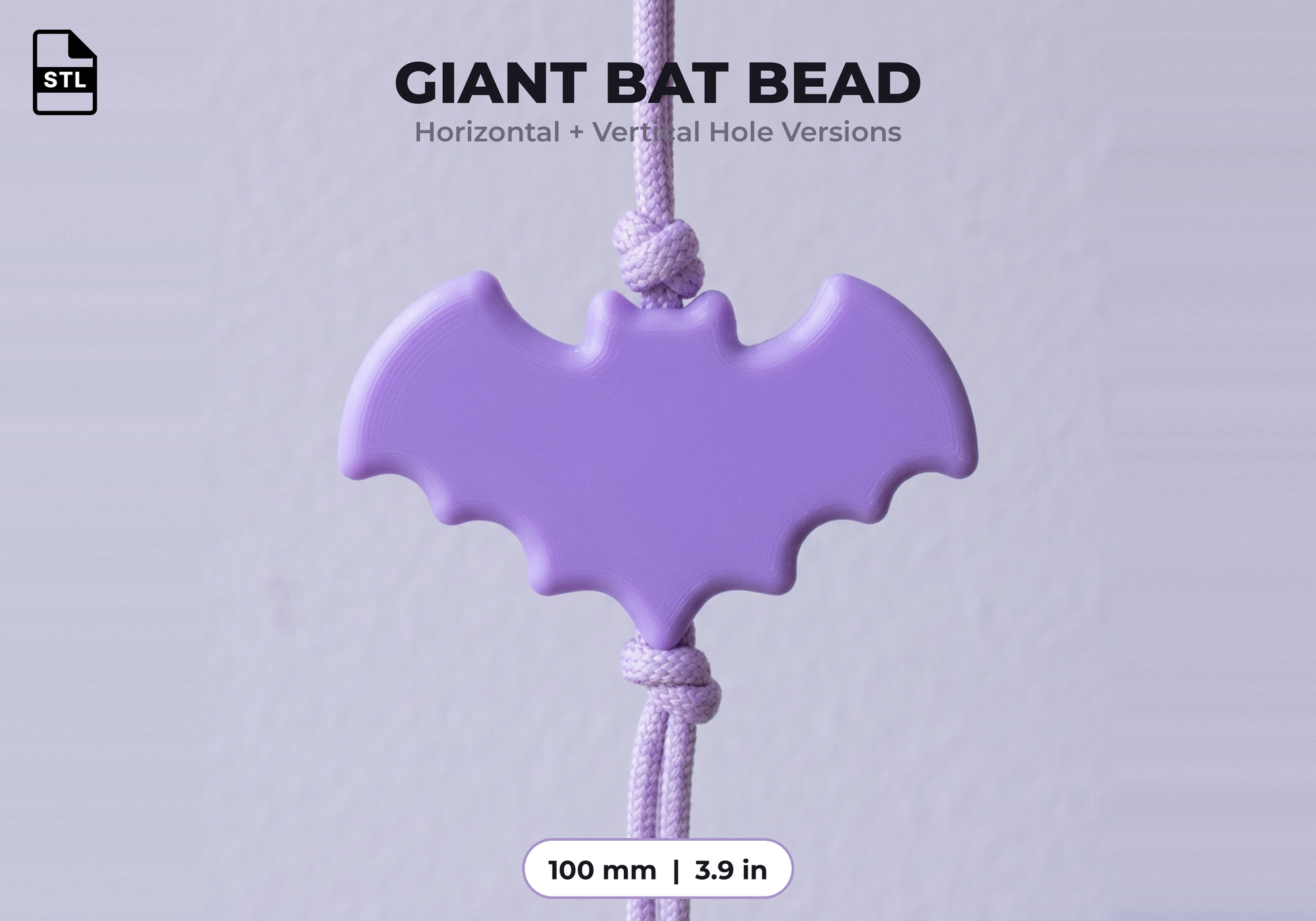 Giant Bat Bead STL - Halloween Garland & Bracelet 3D Print - Image 7