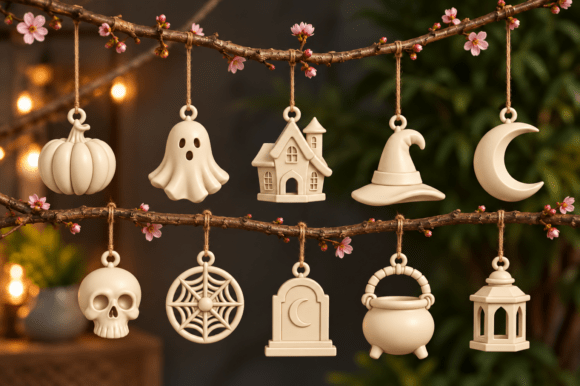 Halloween Ornament Set STL – 10 Spooky 3D Print Decor Models - Image 2