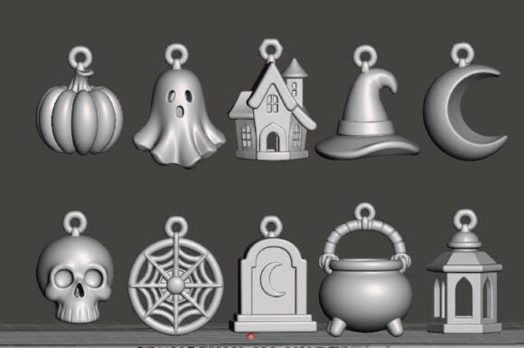 Halloween Ornament Set STL – 10 Spooky 3D Print Decor Models - Image 3