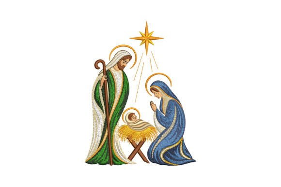Holy Family Christmas Embroidery Design By EmbroX