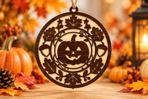Jack O Lantern Autumn Laser Cut SVG Cięcie Laserowe Przez Dream Print