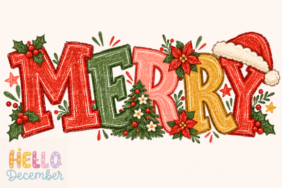 Merry Christmas Varsity PNG Graphic T-shirt Designs By Hello December