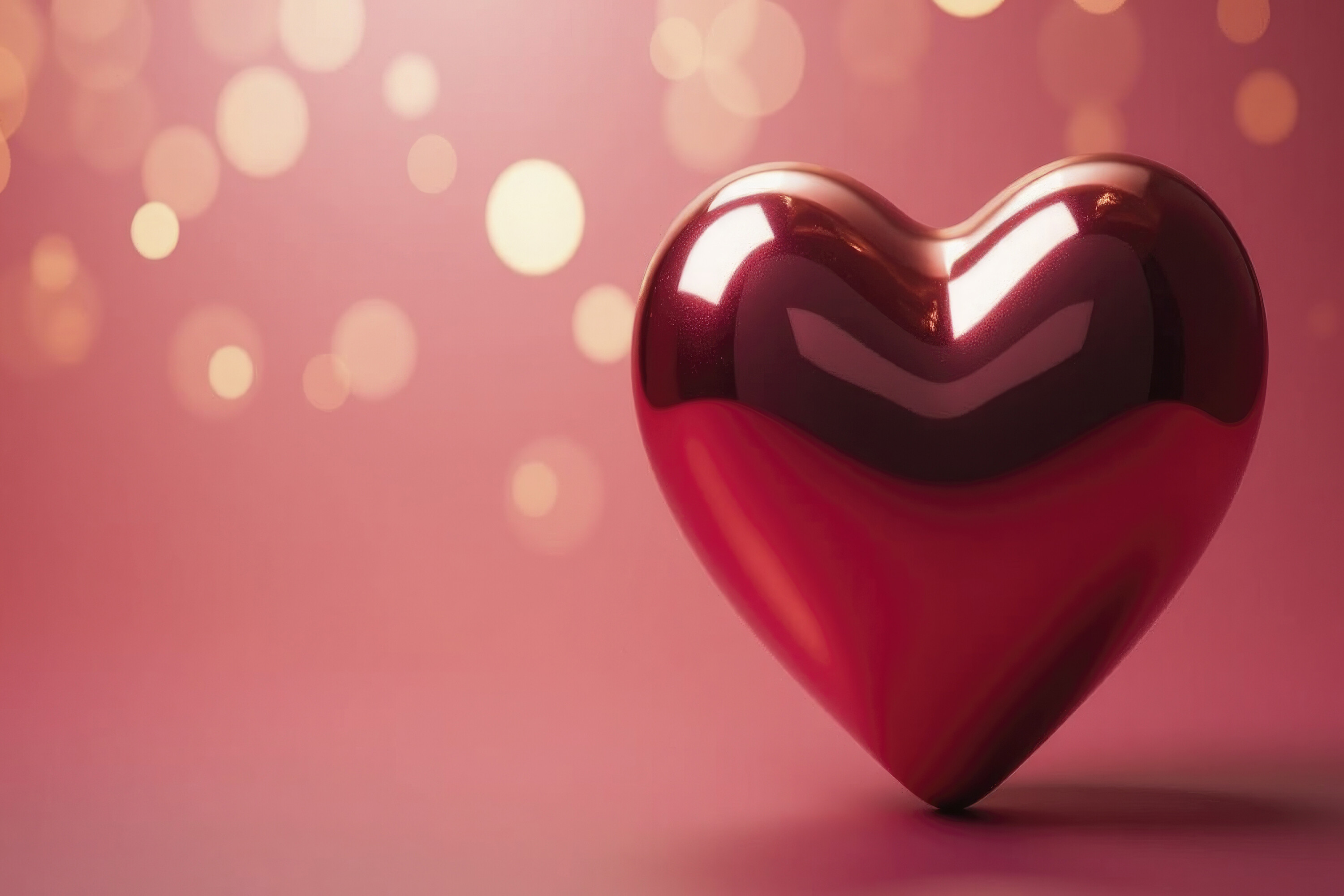 Red Heart on a Pink Background Wallpaper Graphic by Creative World ...
