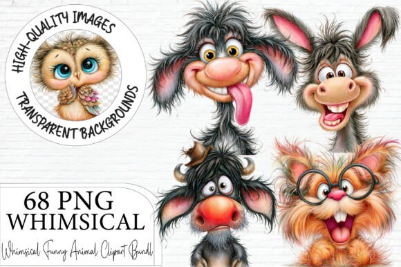 Whimsical Funny Animal Clipart