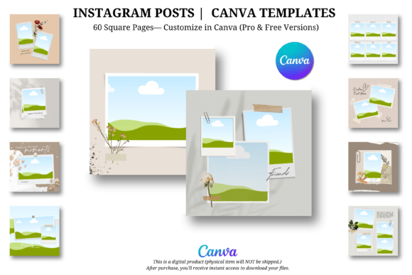 Canva Polaroid Instagram Templates Graphics