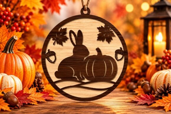 Autumn Bunny Pumpkin Laser Cut SVG Laser Cutting By Dream Print