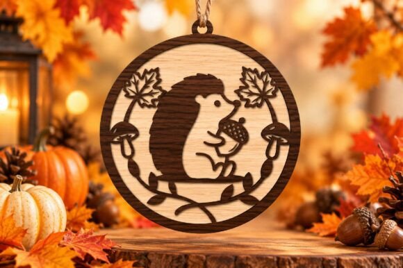 Autumn Hedgehog Acorn Laser Cut SVG Laser Cutting By Dream Print