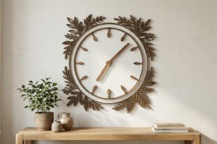 Botanical Wall Clock SVG Design · Creative Fabrica