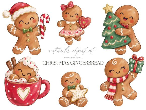 Christmas Gingerbread Waterco Clipart