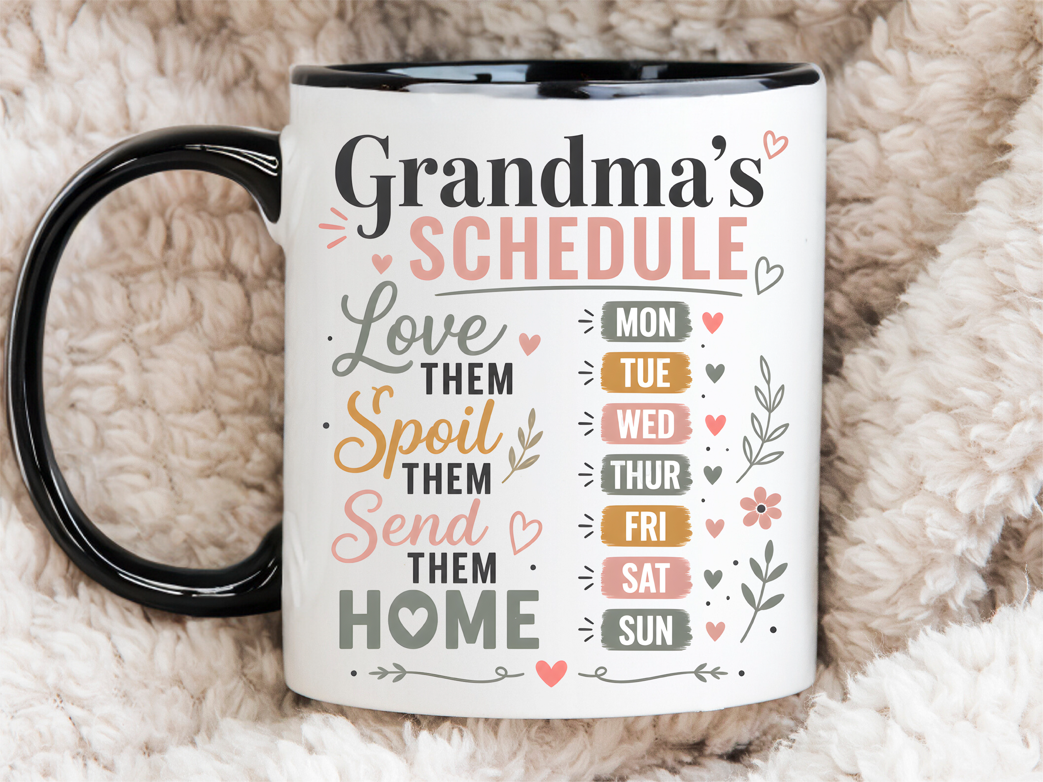 Funny Grandma Schedule Floral Mug Wrap Graphic by Mimi's Store ...