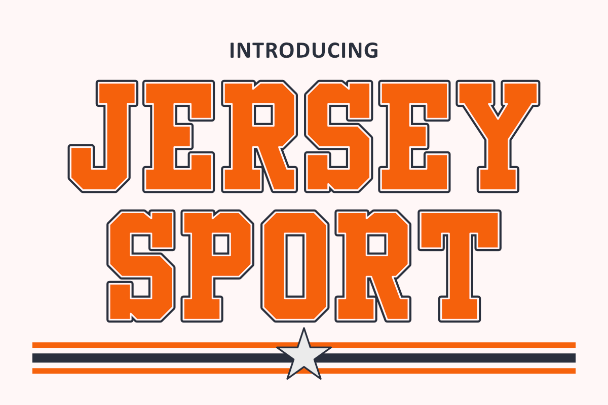 Jersey Sport font preview for team jerseys