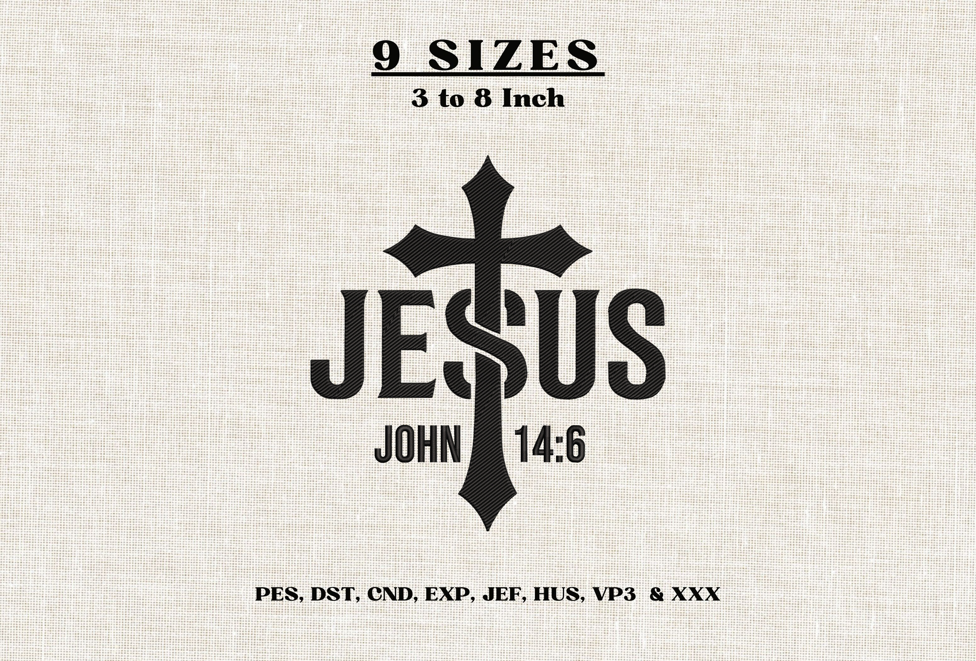 Jesus Cross Embroidery Design – John 14 · Creative Fabrica