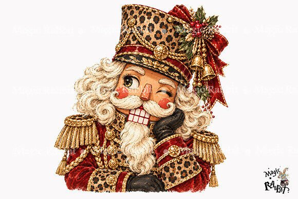 Leopard Print Nutcracker Christmas PNG