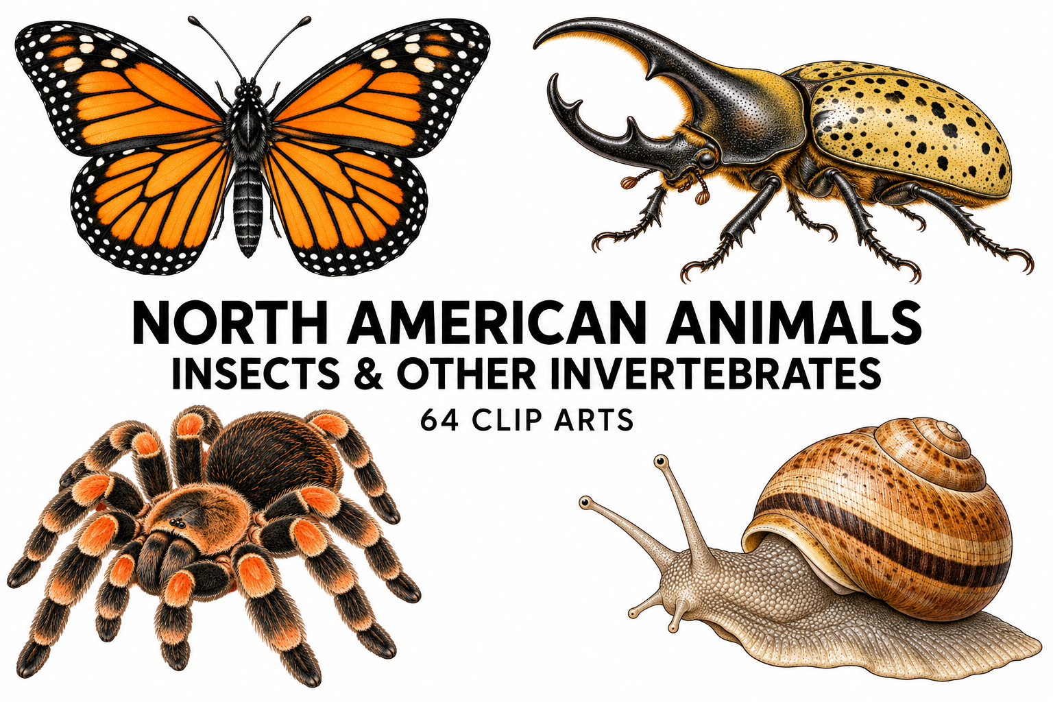 NORTH AMERICAN ANIMALS – INSECTS Graphic by hamelinckmichael · Creative ...