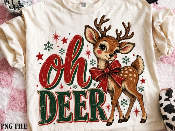 Oh Deer Vintage Christmas Png Graphics