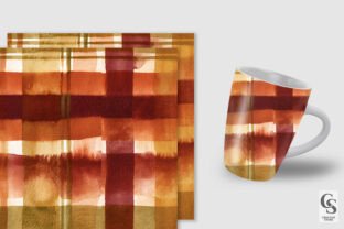 Painted Watercolor Fall Plaid Pattern Graphic by Creative Store ...