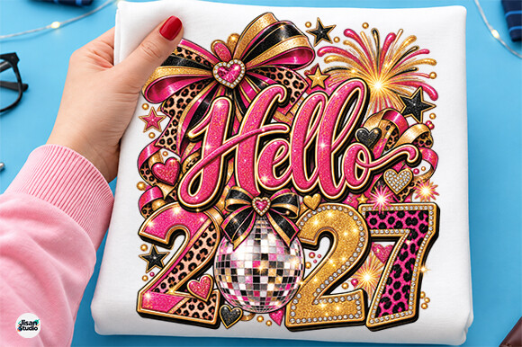 Rhinestone Happy New Year 2027 PNG Shirt Graphic by JisanStudio ...
