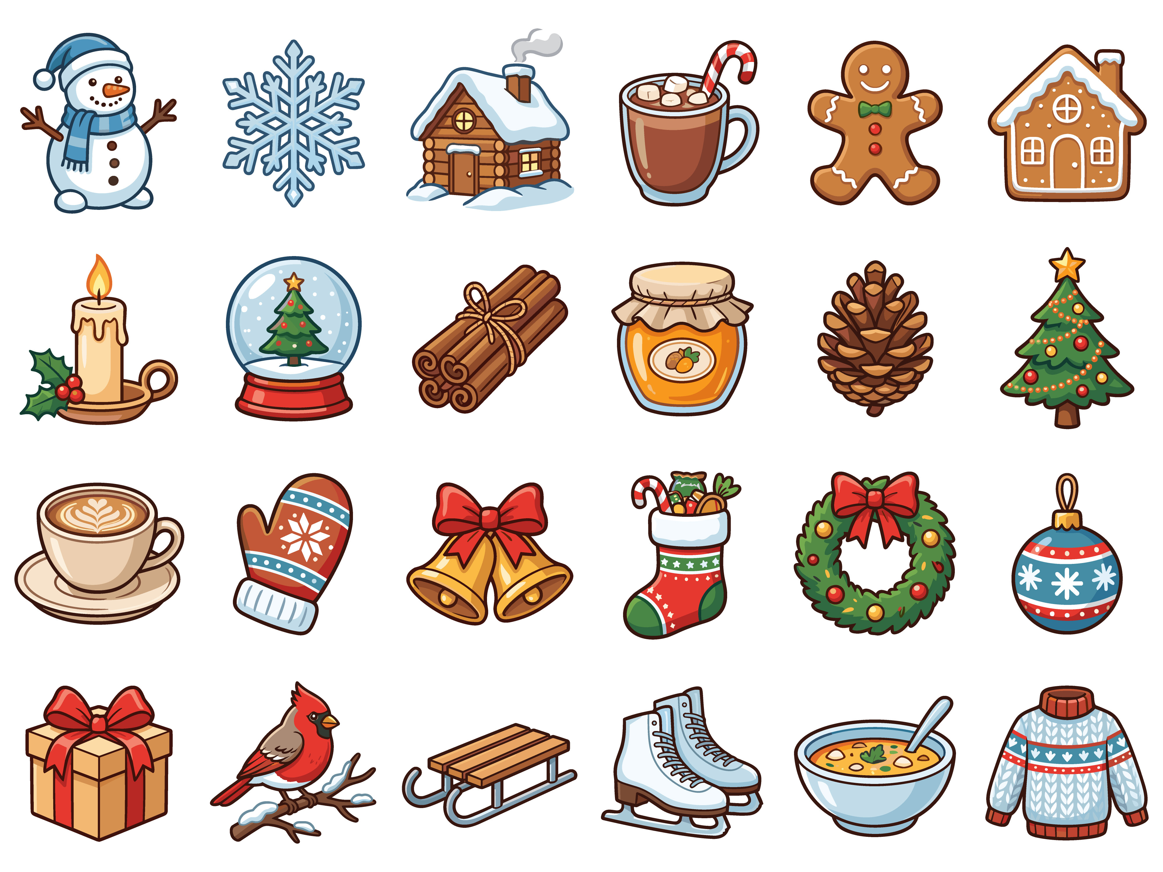 Winter Christmas Clipart Set Graphic by Design Squad · Creative Fabrica