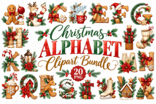 Christmas Alphabet Clipart Bundle Graphic by UniquZone · Creative Fabrica