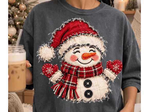 Christmas Snowman Faux Ripped Torn Png