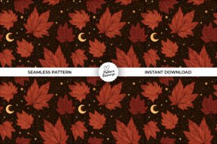 Dark Fall Moody Maple Leaves Pattern Graphic by Pattern Universe ...