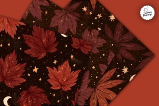Dark Fall Moody Maple Leaves Pattern Graphic by Pattern Universe ...