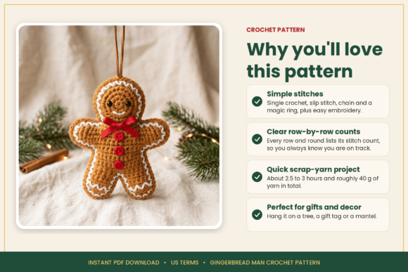 Gingerbread Man Crochet Pattern Knitting