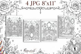 Gothic Roses To Color Gothic Romance Coloring Pages | Fantasy Graphic by Pfiffen's World ...