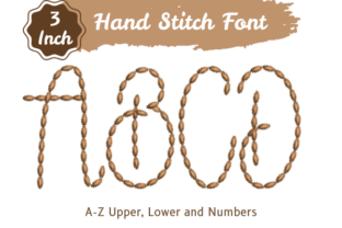 Hand Stitch Font 3 Inch · Creative Fabrica