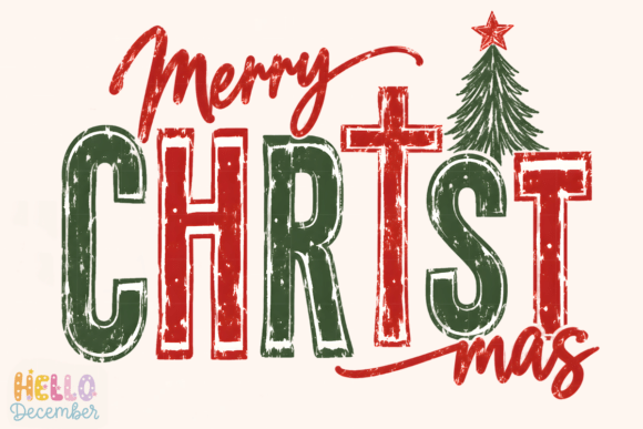 Merry Christmas Retro Vintage PNG